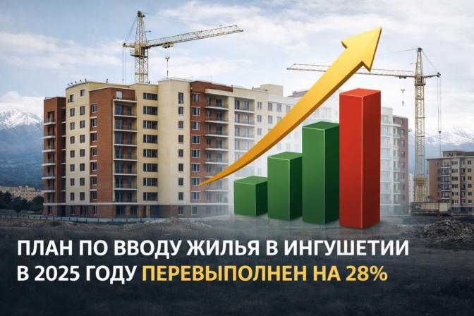План по вводу жилья в Ингушетии в 2025 году перевыполнен на 28%